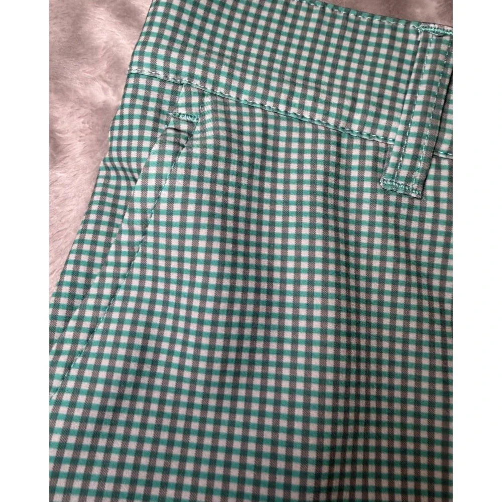 Adidas Mens Size 30 Ultimate 365 Golf Shorts Green White Gingham Check Preppy